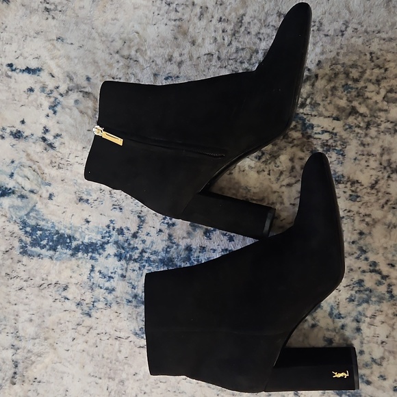 Saint Laurent Paris LouLou Suede Zipped Ankle Boots - 41 - Picture 2 of 9